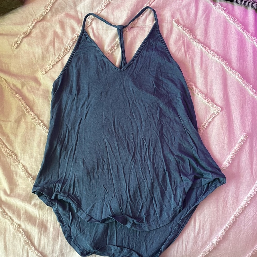 Blue Flowy Tank Top
